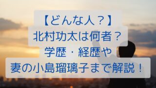 【どんな人？】北村功太は何者？学歴・経歴や妻の小島瑠璃子まで解説！