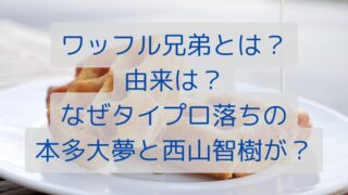 ワッフル兄弟とは？由来は？なぜタイプロ落ちの本多大夢と西山智樹が？